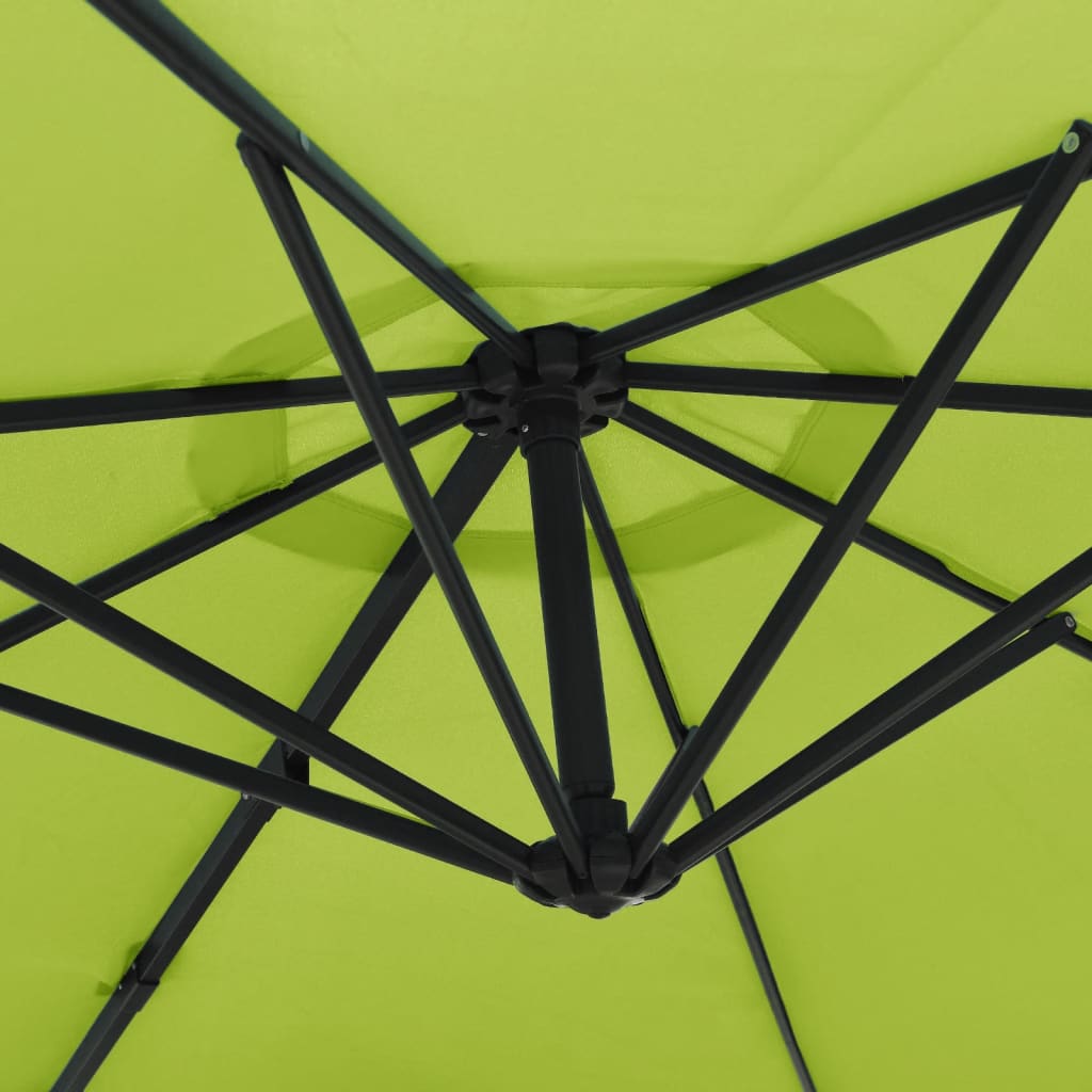 vidaXL Ścienny parasol ogrodowy, zielony, 290 cm