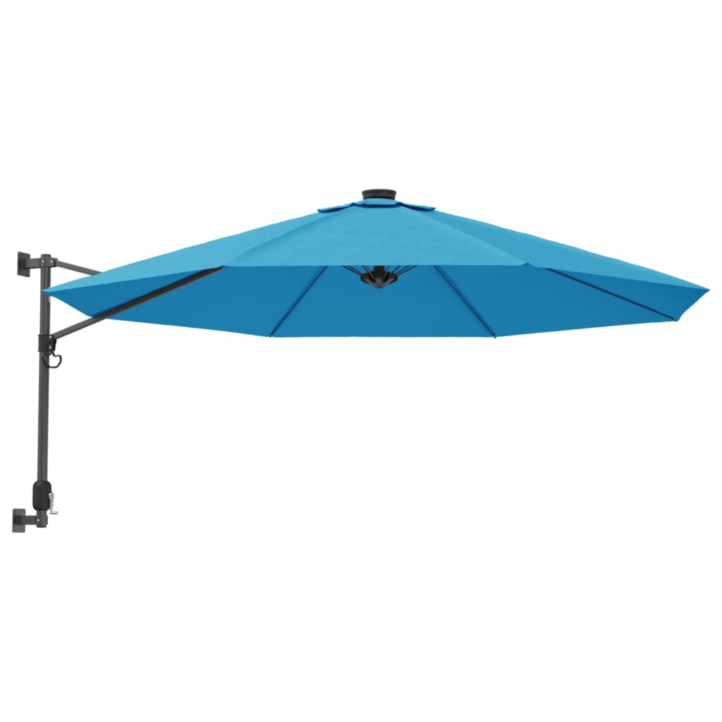 vidaXL Ścienny parasol ogrodowy, niebieski, 290 cm
