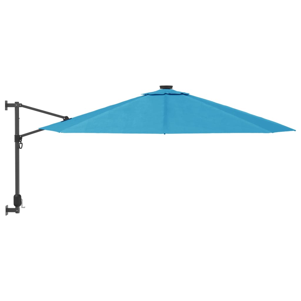 vidaXL Ścienny parasol ogrodowy, niebieski, 290 cm