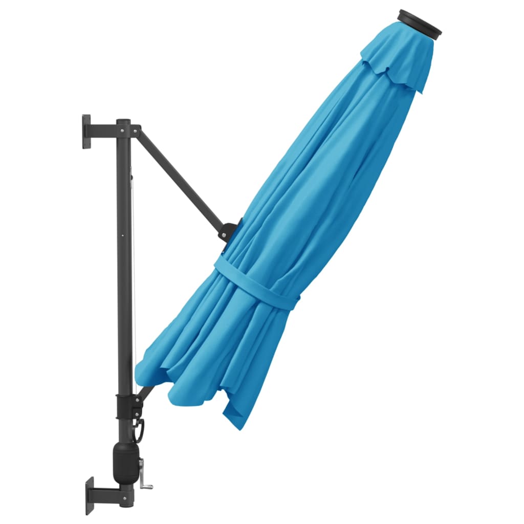 vidaXL Ścienny parasol ogrodowy, niebieski, 290 cm
