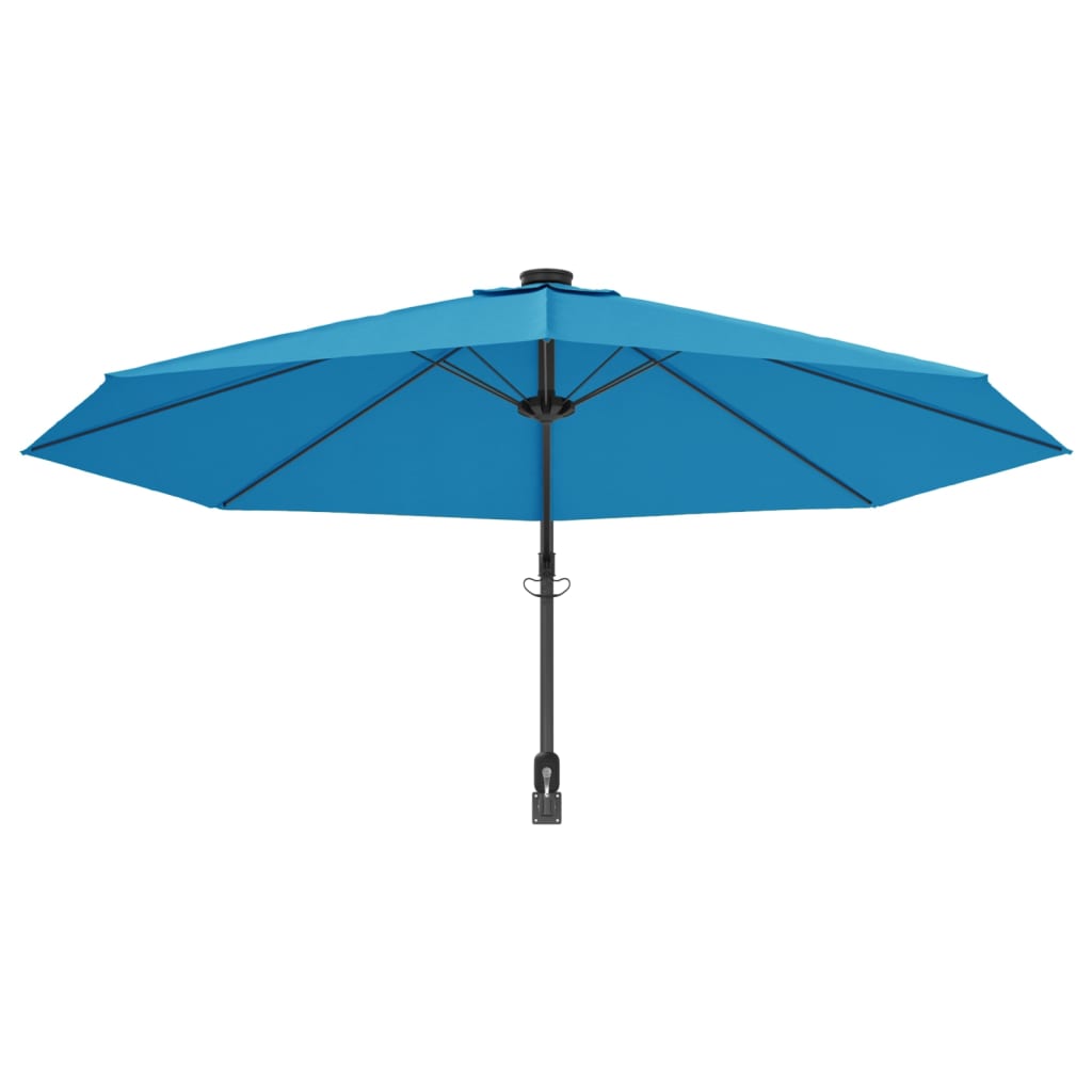 vidaXL Ścienny parasol ogrodowy, niebieski, 290 cm