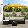 vidaXL Ścienny parasol ogrodowy, żółty, 290 cm