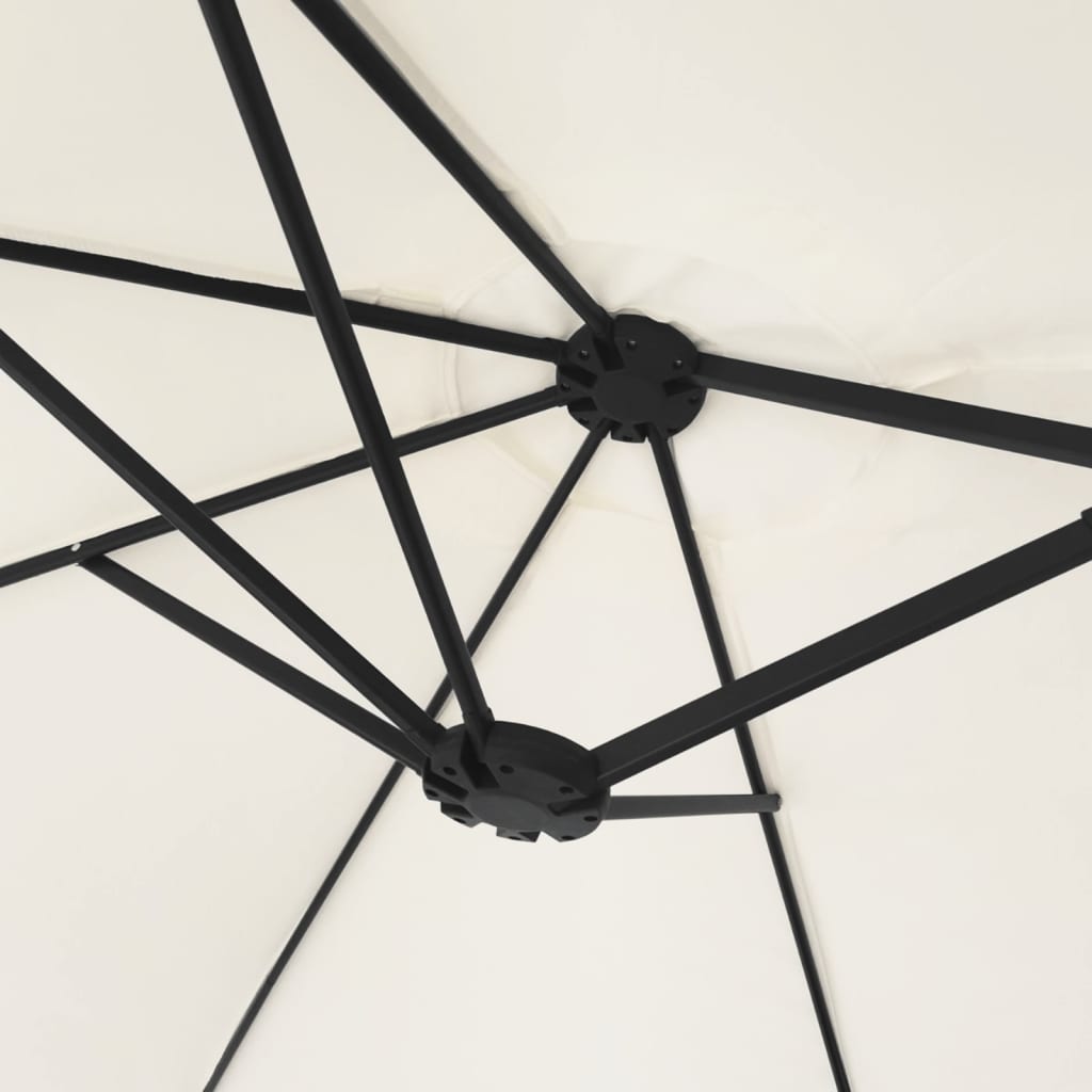 vidaXL Podwójny parasol ogrodowy, piaskowa biel, 449x265 cm
