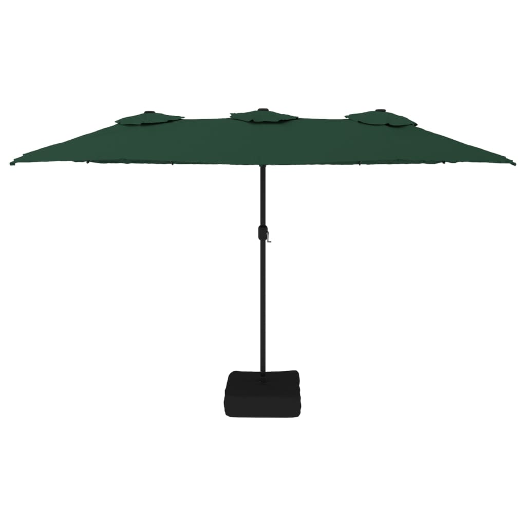 vidaXL Podwójny parasol ogrodowy, zielony, 449x265 cm