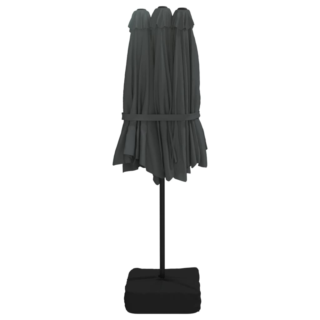 vidaXL Podwójny parasol ogrodowy, antracytowy, 449x265 cm