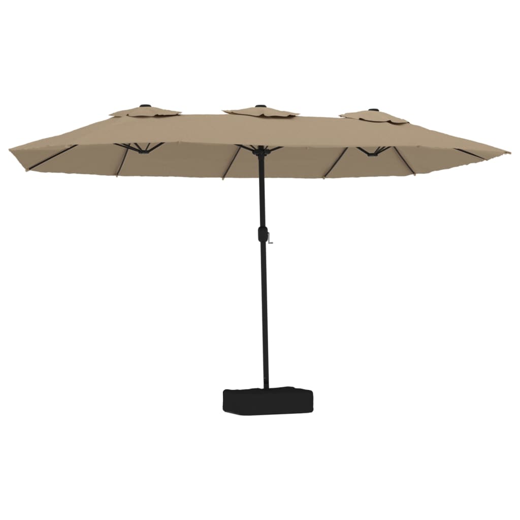 vidaXL Podwójny parasol ogrodowy, taupe, 449x265 cm