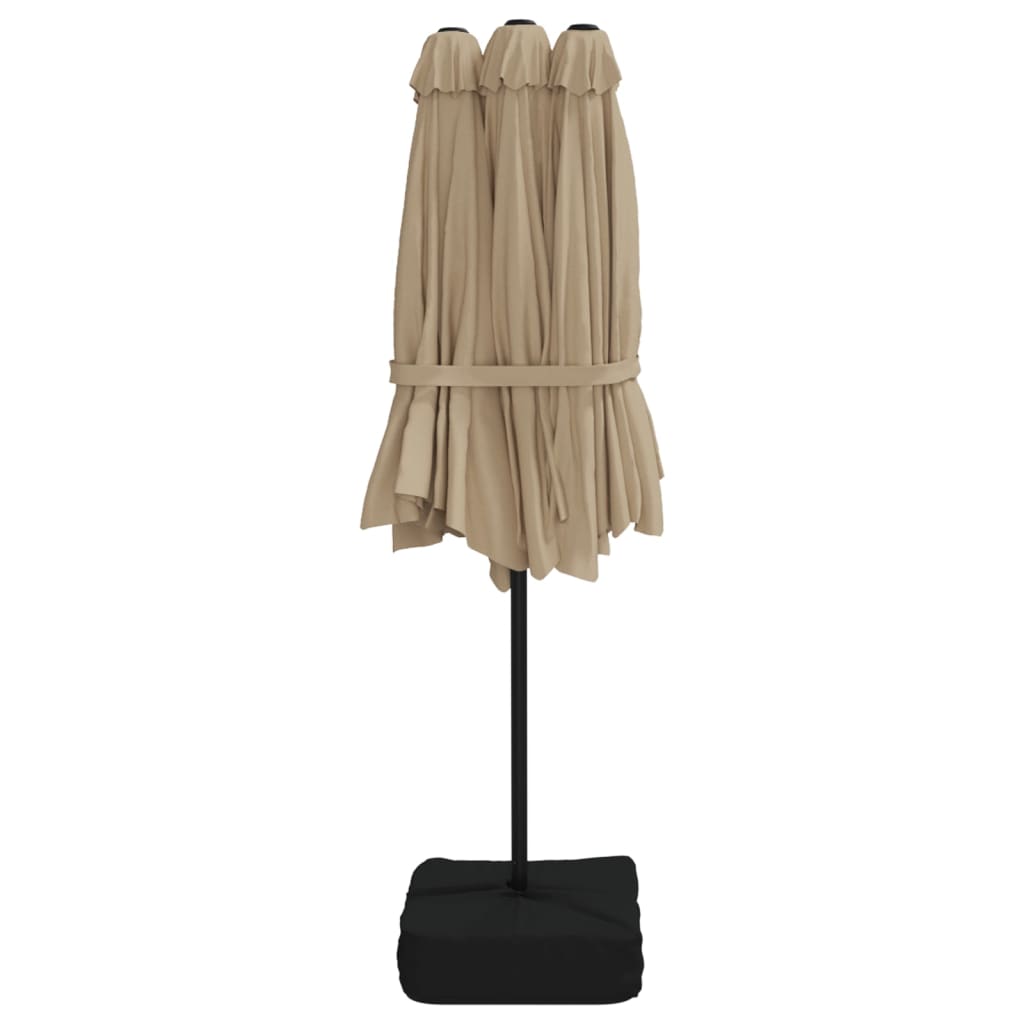 vidaXL Podwójny parasol ogrodowy, taupe, 449x265 cm