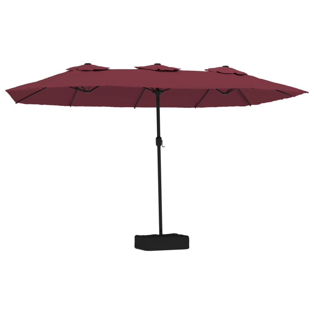 vidaXL Podwójny parasol ogrodowy, bordowy, 449x265 cm