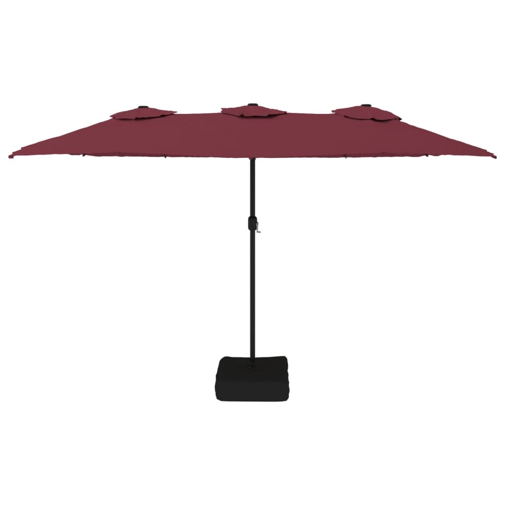vidaXL Podwójny parasol ogrodowy, bordowy, 449x265 cm
