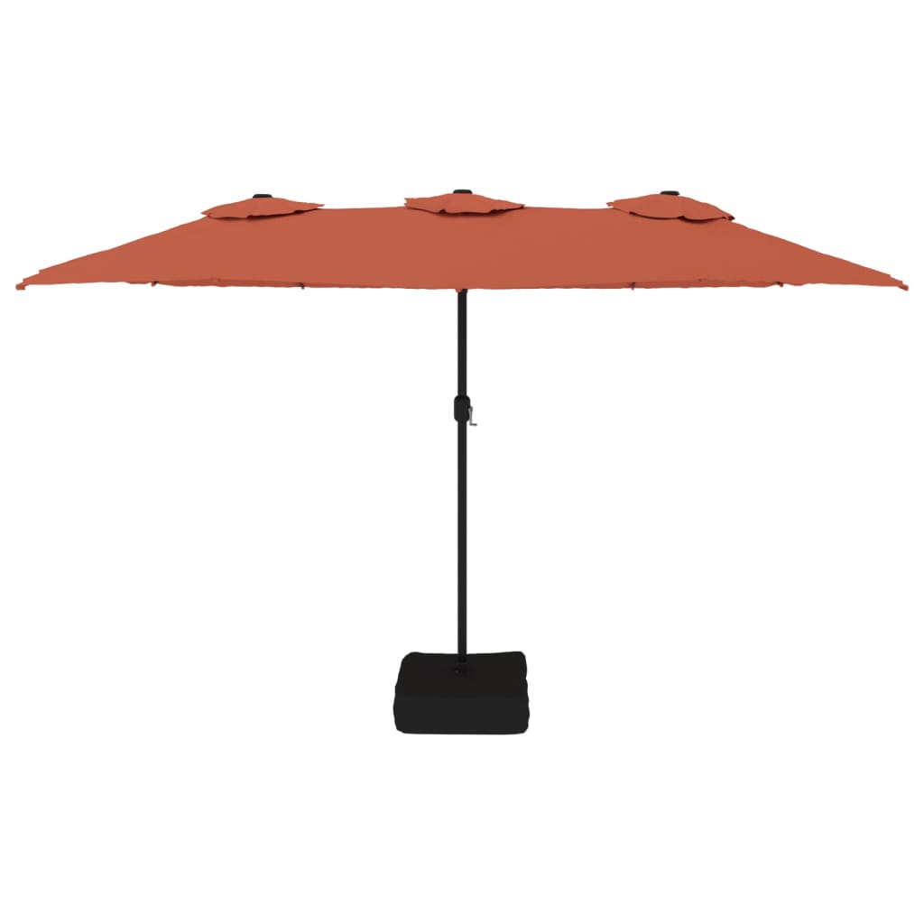 vidaXL Podwójny parasol ogrodowy, terakotowy, 449x265 cm