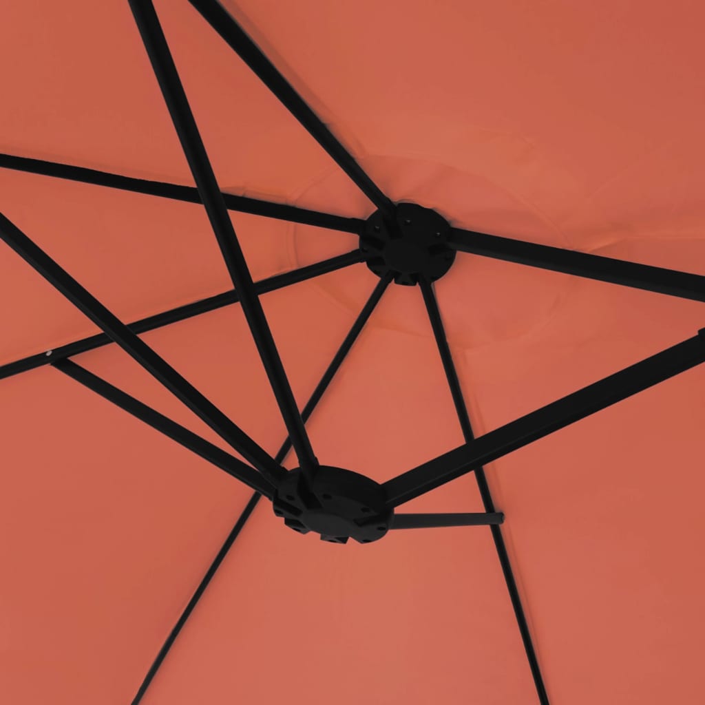 vidaXL Podwójny parasol ogrodowy, terakotowy, 449x265 cm