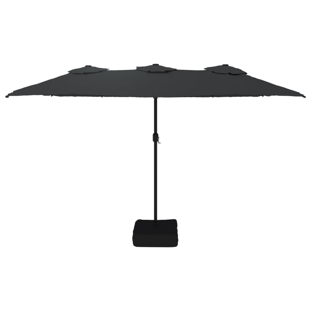 vidaXL Podwójny parasol ogrodowy, czarny, 449x265 cm