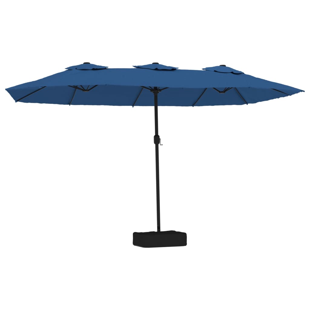 vidaXL Podwójny parasol ogrodowy, niebieski, 449x265 cm