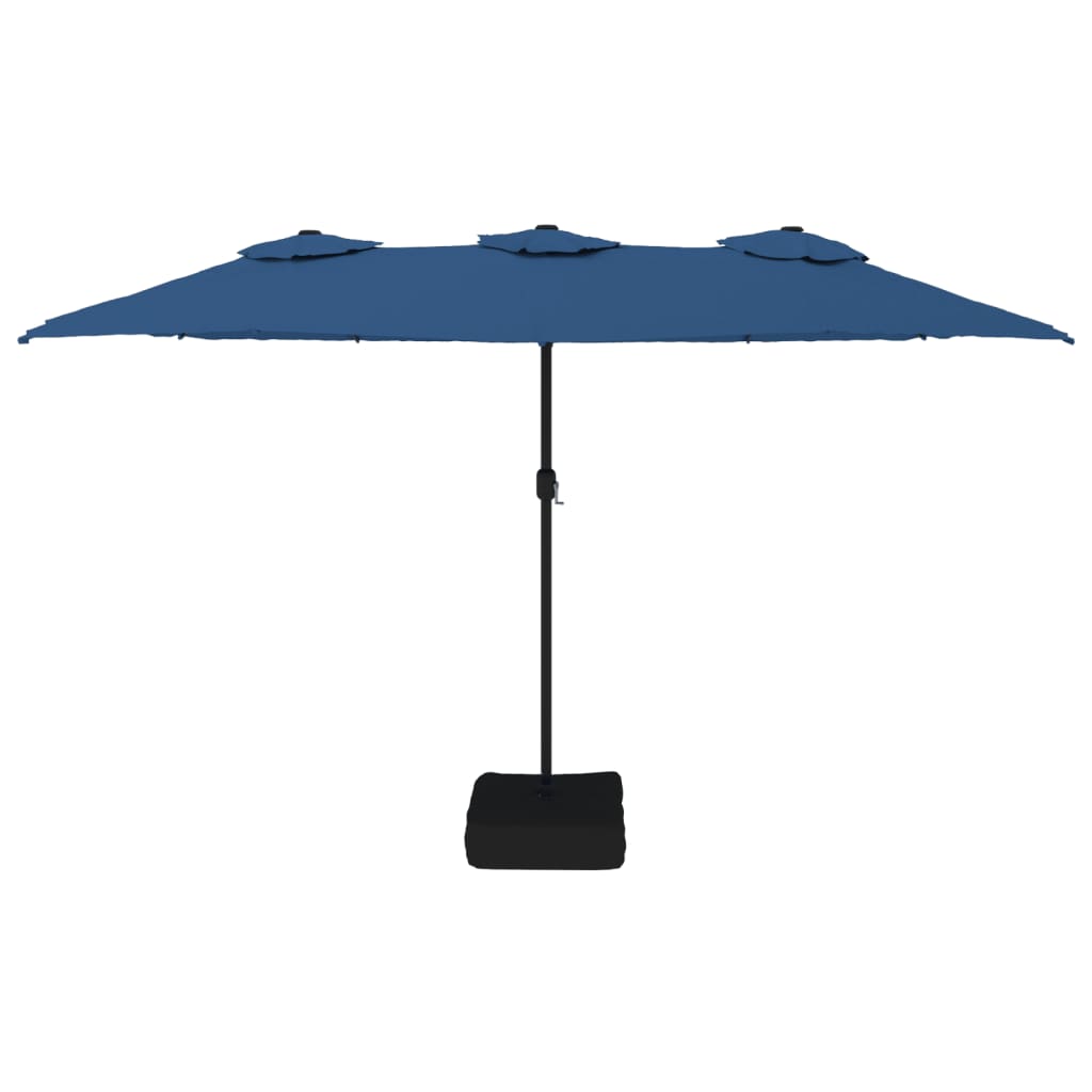 vidaXL Podwójny parasol ogrodowy, niebieski, 449x265 cm