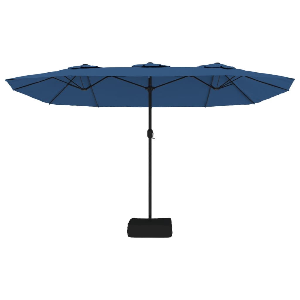 vidaXL Podwójny parasol ogrodowy, niebieski, 449x265 cm