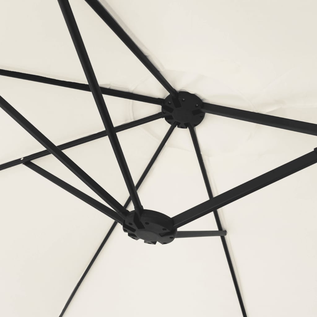 vidaXL Podwójny parasol ogrodowy z LED, piaskowy, 449x265 cm