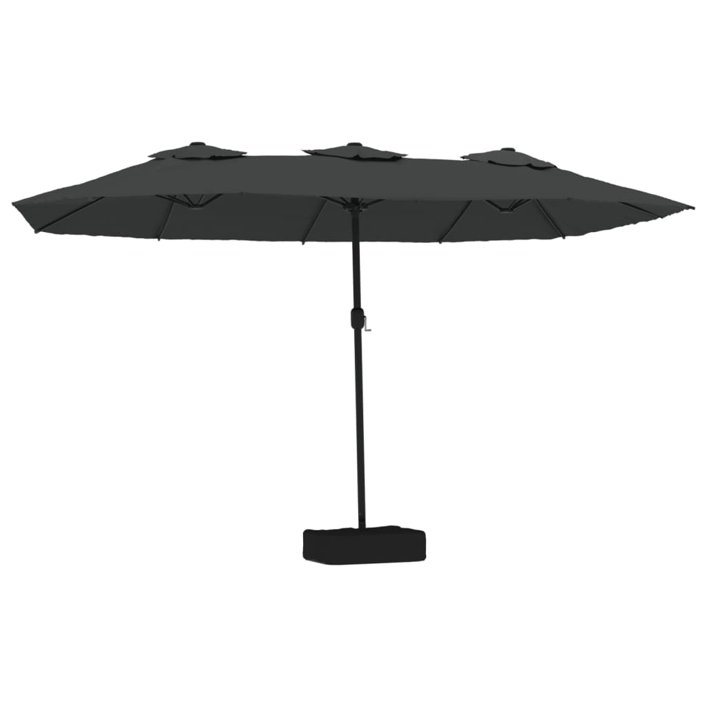 vidaXL Podwójny parasol ogrodowy z LED, antracytowy, 449x265 cm