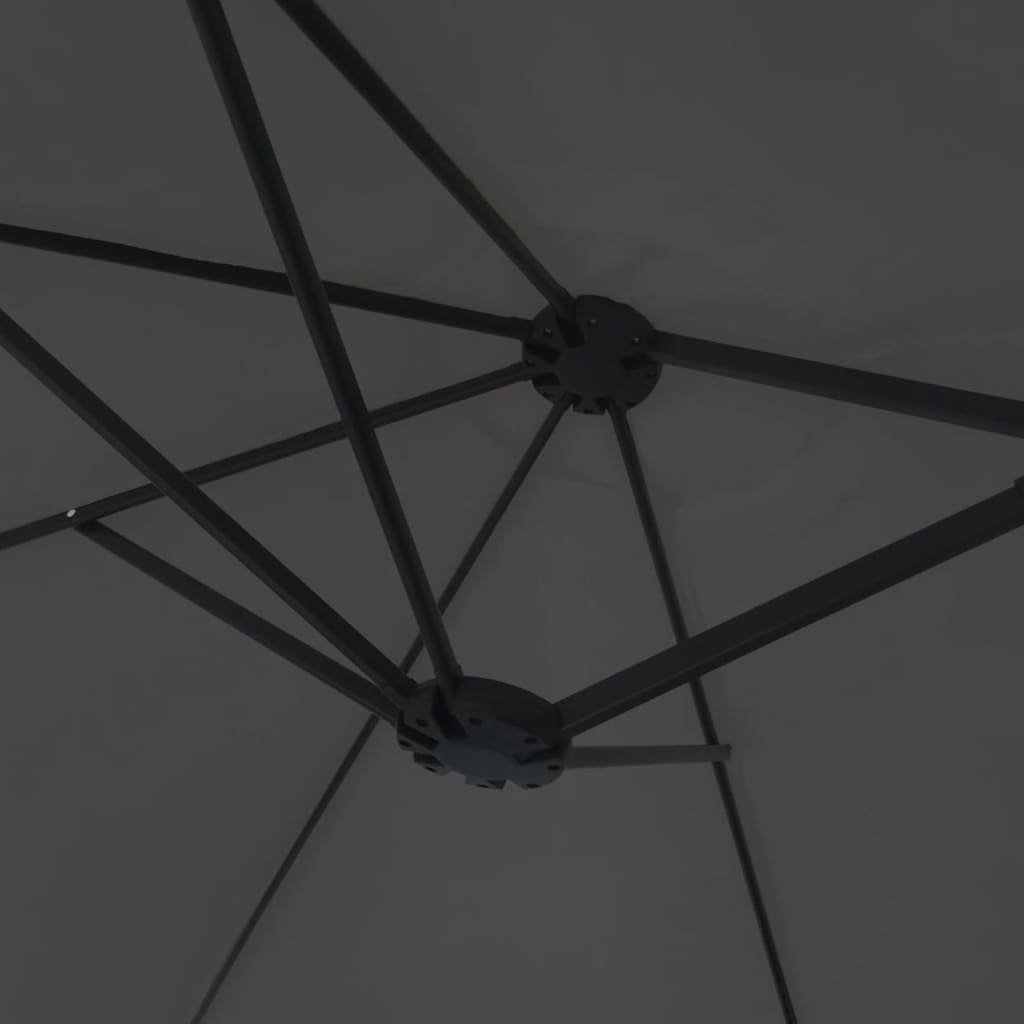 vidaXL Podwójny parasol ogrodowy z LED, antracytowy, 449x265 cm