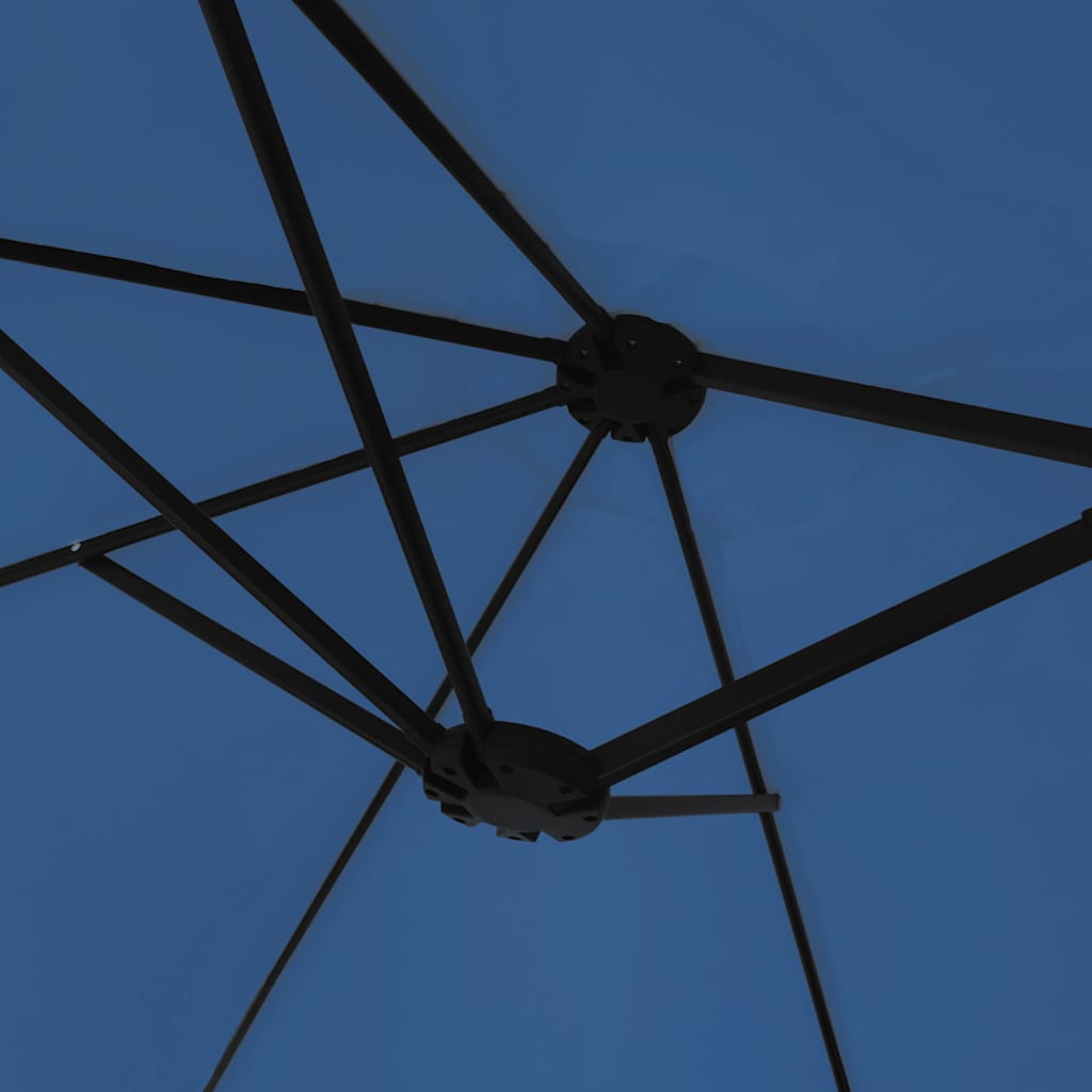 vidaXL Podwójny parasol ogrodowy z LED, niebieski, 449x265 cm