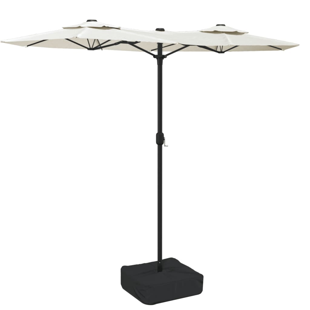 vidaXL Podwójny parasol ogrodowy, piaskowy, 316x145 cm