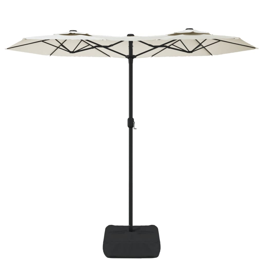 vidaXL Podwójny parasol ogrodowy, piaskowy, 316x145 cm