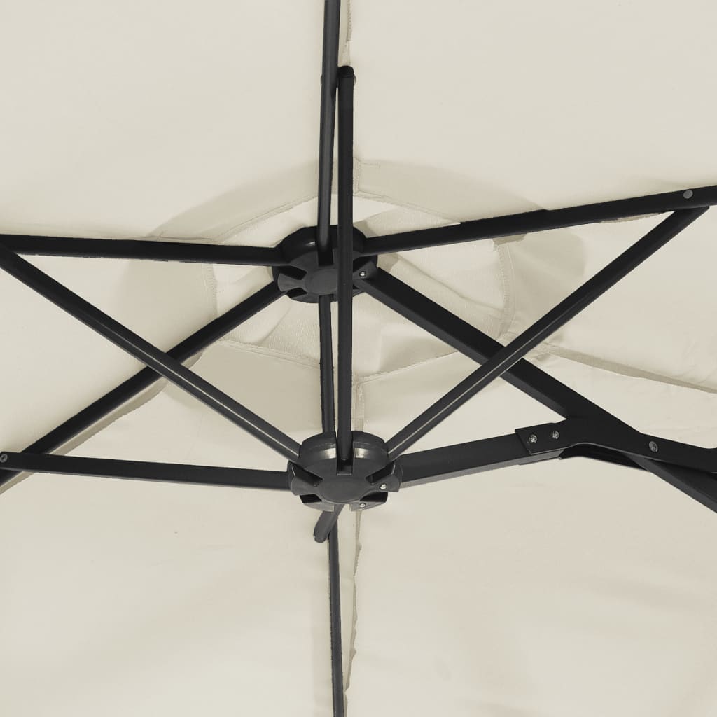 vidaXL Podwójny parasol ogrodowy, piaskowy, 316x145 cm