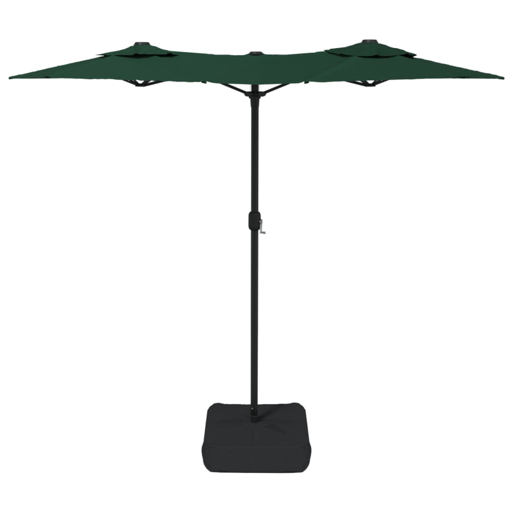 vidaXL Podwójny parasol ogrodowy, zielony, 316x145 cm