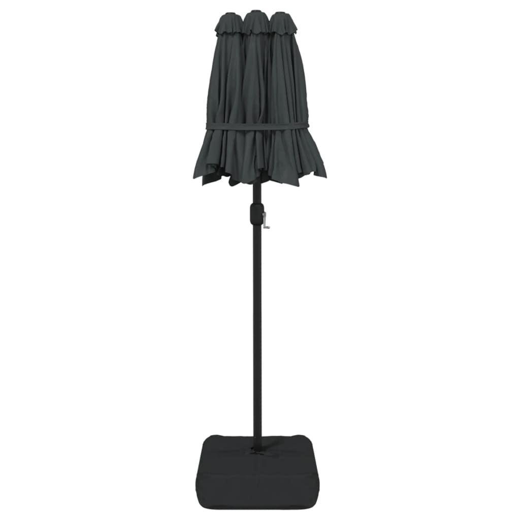 vidaXL Podwójny parasol ogrodowy, antracytowy, 316x145 cm