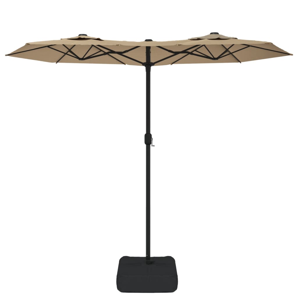 vidaXL Podwójny parasol ogrodowy, taupe, 316x145 cm