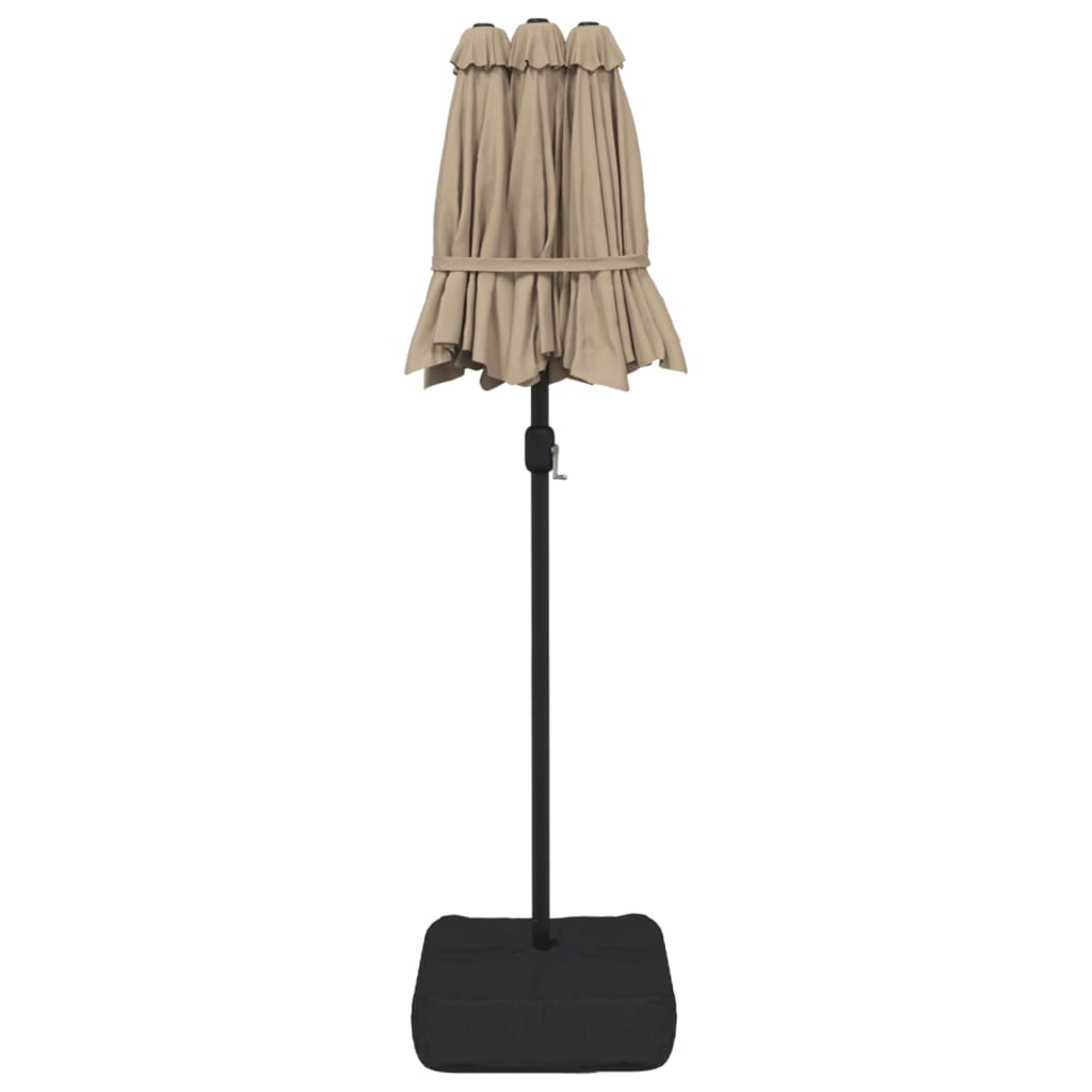 vidaXL Podwójny parasol ogrodowy, taupe, 316x145 cm