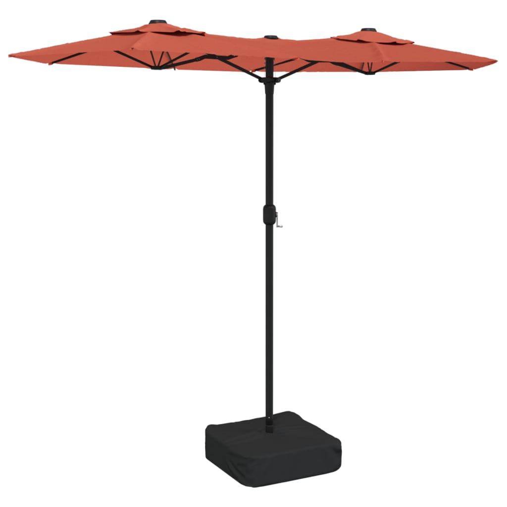 vidaXL Podwójny parasol ogrodowy, terakota, 316x145 cm