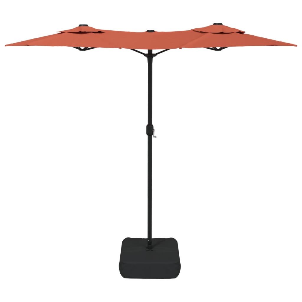 vidaXL Podwójny parasol ogrodowy, terakota, 316x145 cm