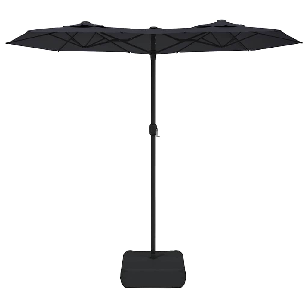 vidaXL Podwójny parasol ogrodowy, czarny, 316x145 cm