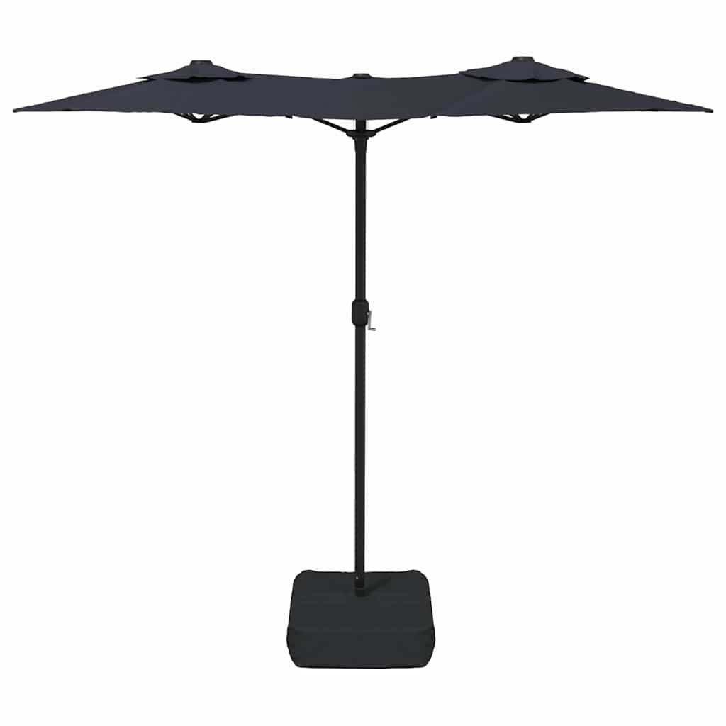 vidaXL Podwójny parasol ogrodowy, czarny, 316x145 cm