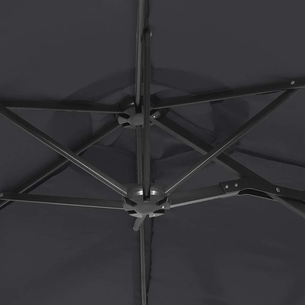 vidaXL Podwójny parasol ogrodowy, czarny, 316x145 cm
