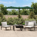 vidaXL Podwójny parasol ogrodowy z LED, zielony, 316x145 cm