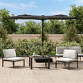 vidaXL Podwójny parasol ogrodowy z LED, antracytowy, 316x145 cm