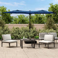 vidaXL Podwójny parasol ogrodowy z LED, niebieski, 316x145 cm