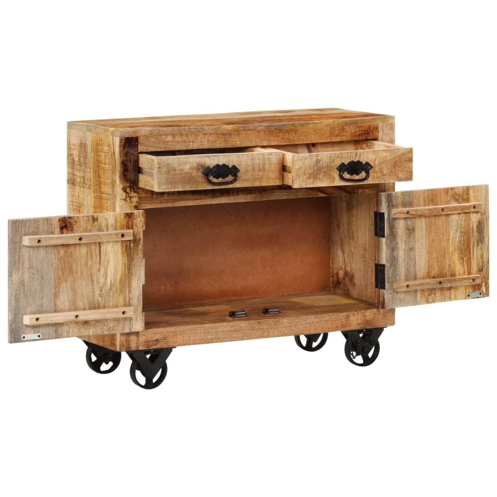 vidaXL Komoda, 80x30x65 cm, lite, surowe drewno mango