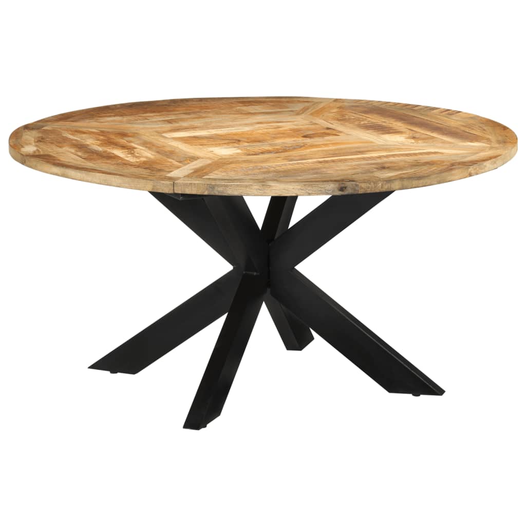 vidaXL Stół do jadalni, Ø150x76 cm, surowe drewno mango