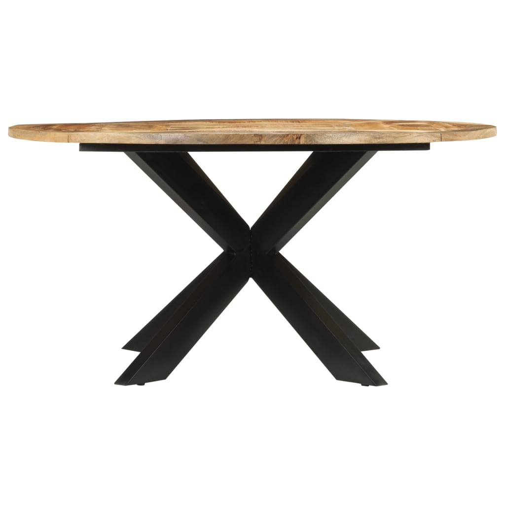 vidaXL Stół do jadalni, Ø150x76 cm, surowe drewno mango