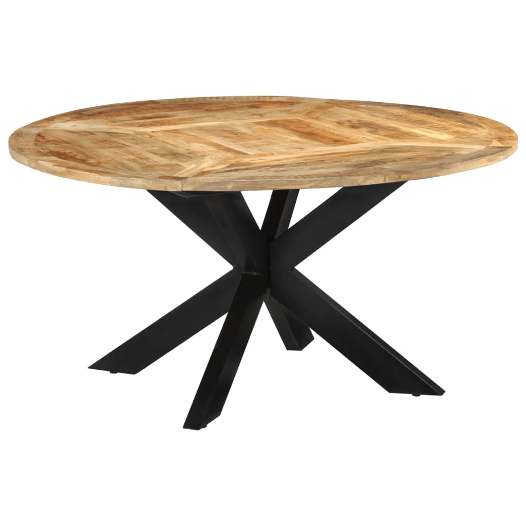 vidaXL Stół do jadalni, Ø150x76 cm, surowe drewno mango
