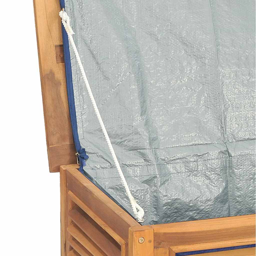 vidaXL Skrzynia ogrodowa z workiem, 150x50x55 cm, lite drewno tekowe