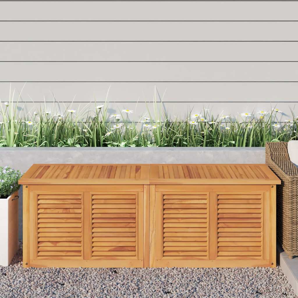 vidaXL Skrzynia ogrodowa z workiem, 150x50x55 cm, lite drewno tekowe