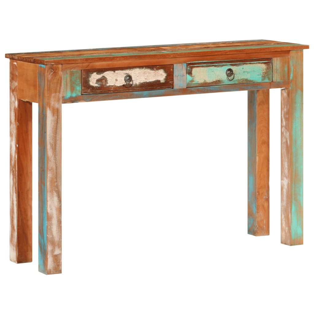 vidaXL Stolik konsolowy, 110x30x75 cm, lite drewno z odzysku