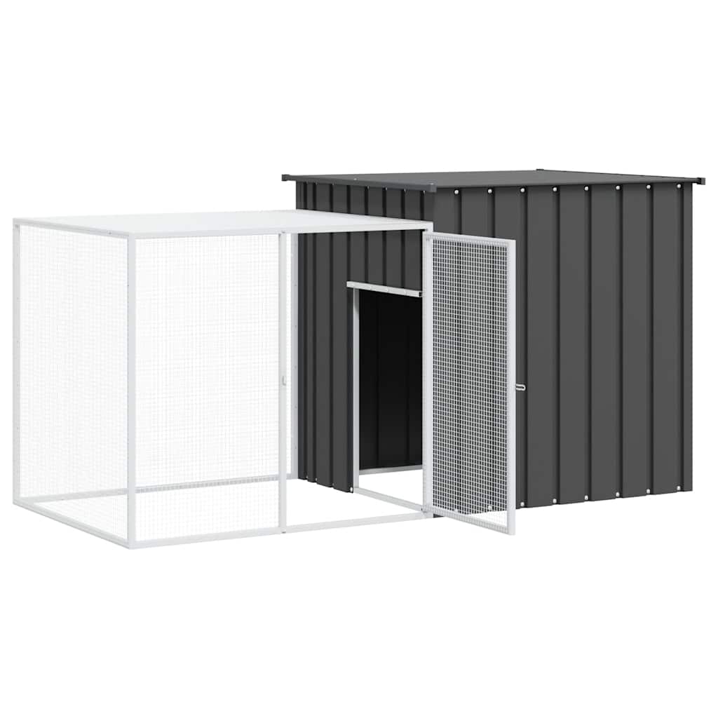 vidaXL Klatka dla królików, antracyt, 200x91x100cm, galwanizowana stal