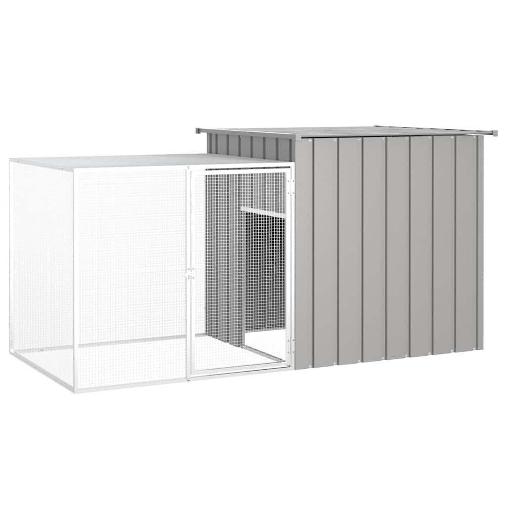 vidaXL Klatka dla królików, szara, 200x91x100 cm, galwanizowana stal