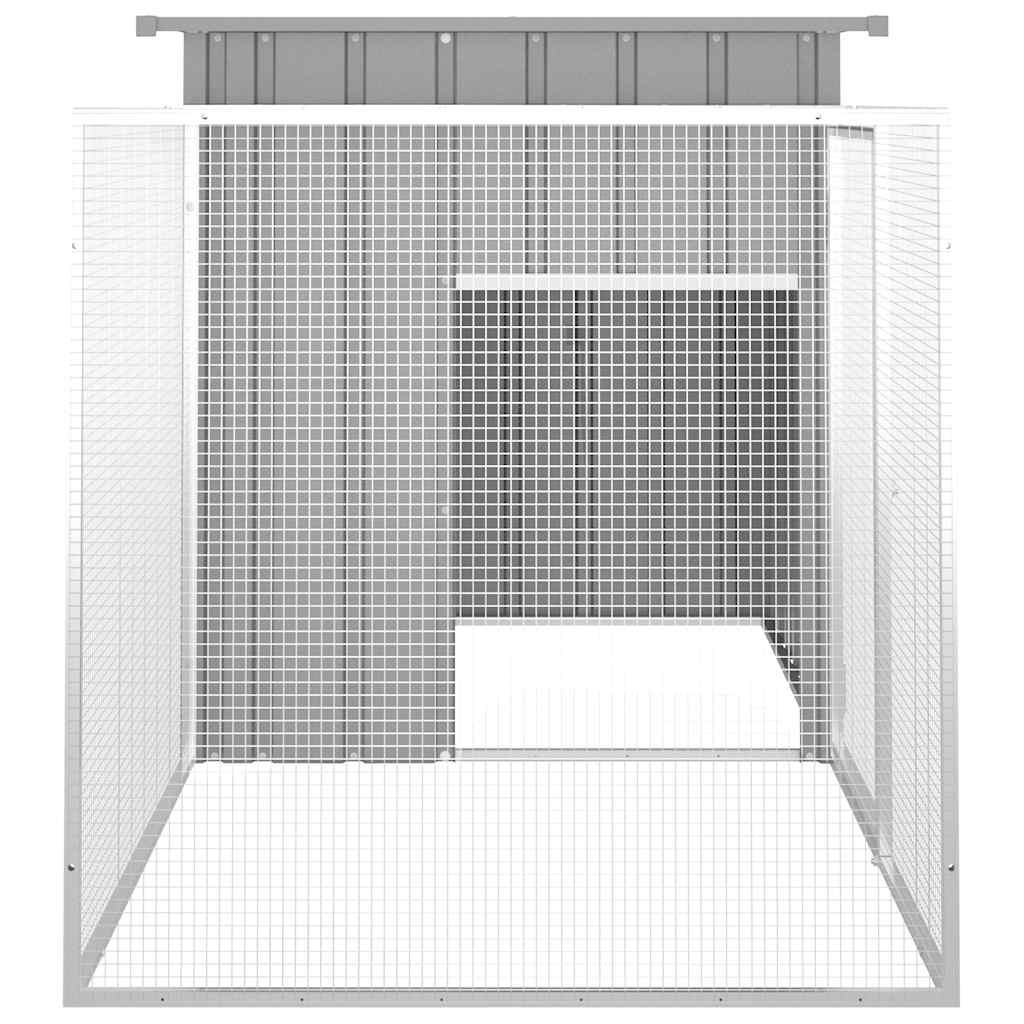 vidaXL Klatka dla królików, szara, 200x91x100 cm, galwanizowana stal