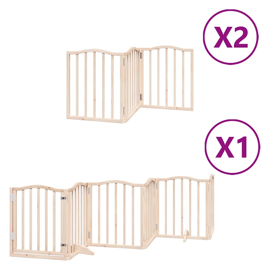 vidaXL Składana bramka dla psa, z drzwiami, 12 paneli, 600 cm