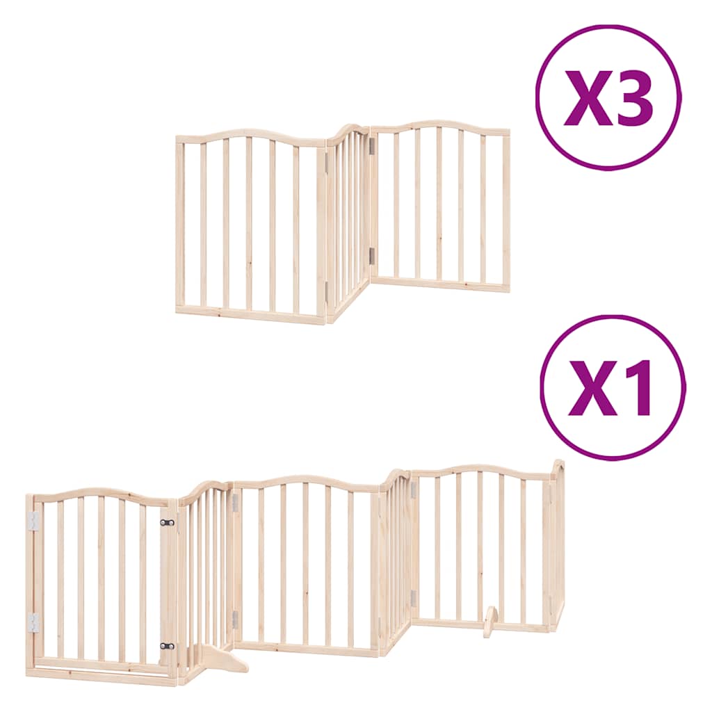 vidaXL Składana bramka dla psa, z drzwiami, 15 paneli, 750 cm